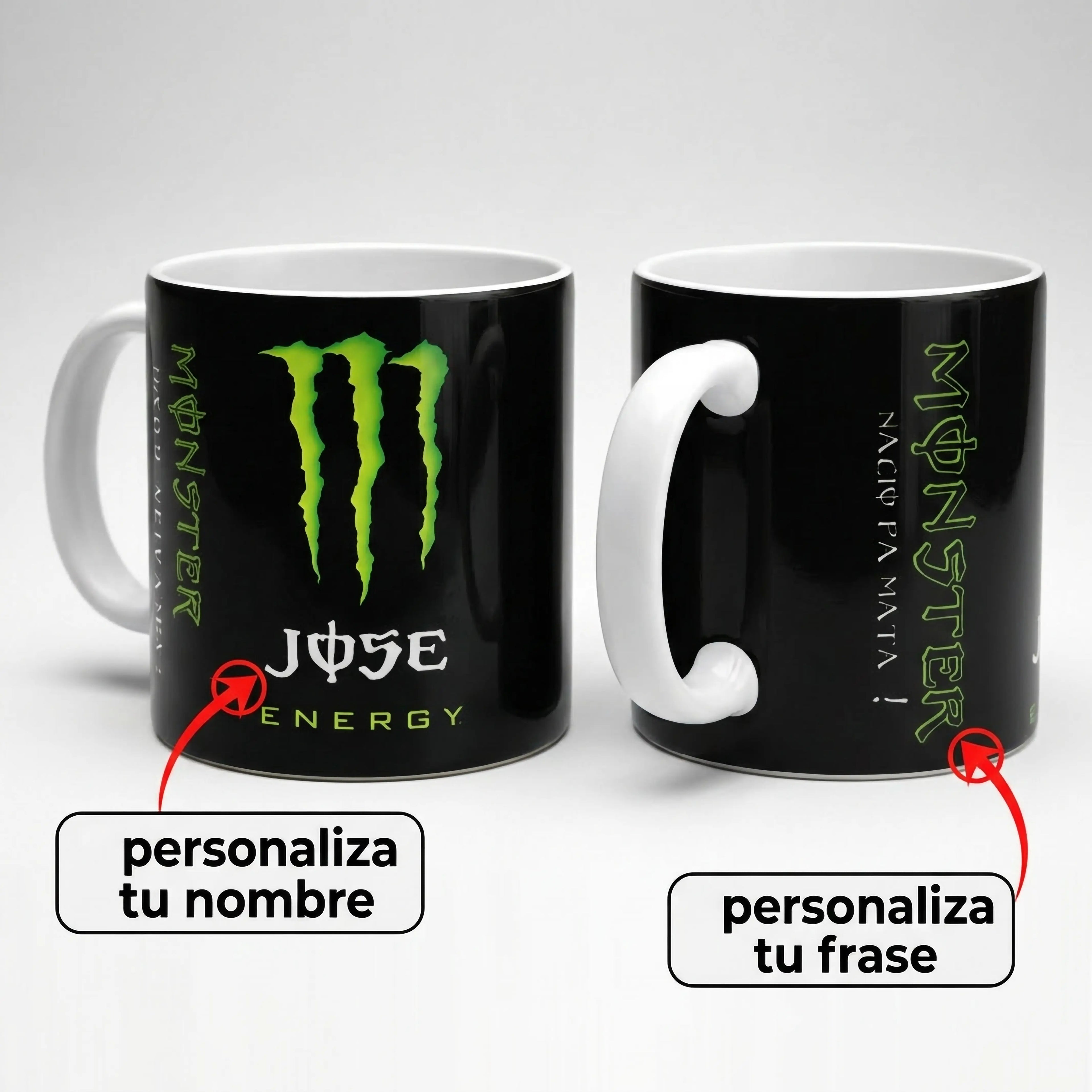 TAZA PORCELANA  MONSTER ENERGY Regalo Personalizado 360