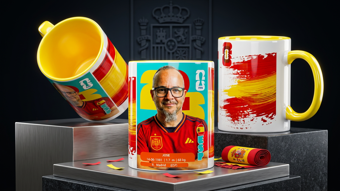 Taza personalizada CROMO SELECCION MUNDIAL 2026 Regalo Personalizado 360