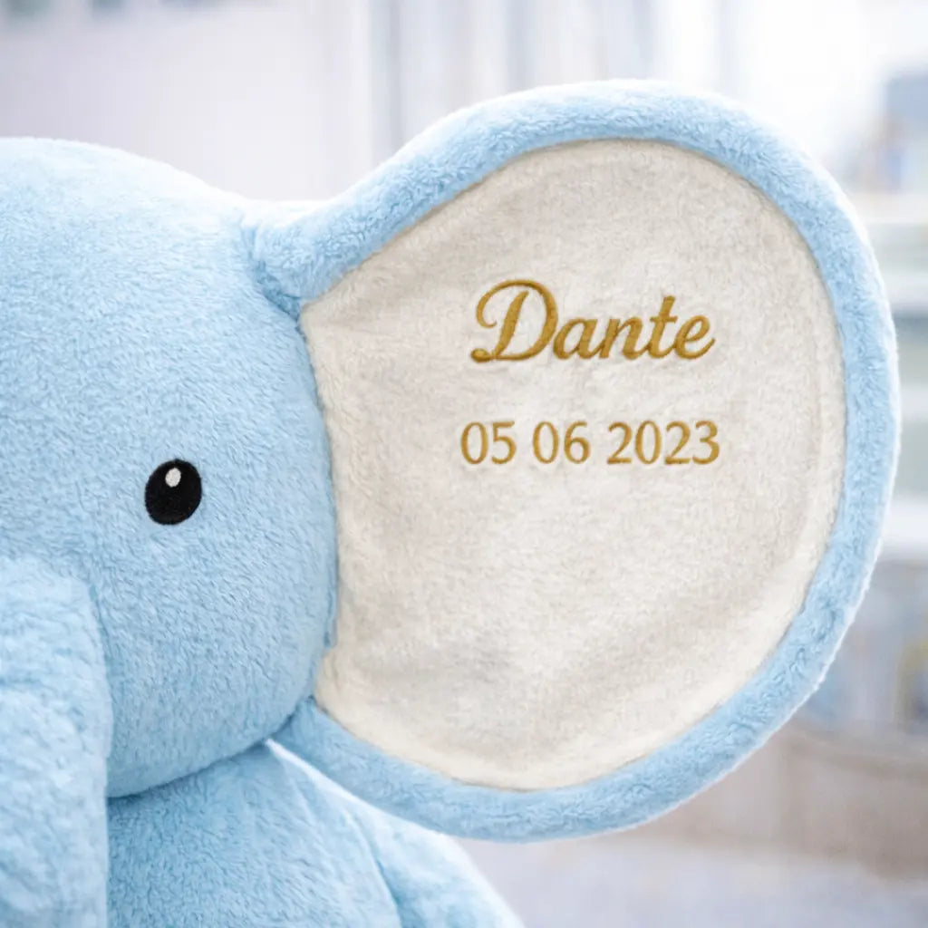 PELUCHE ELEFANTE CON DATOS DE NACIMIENTO Regalo Personalizado 360