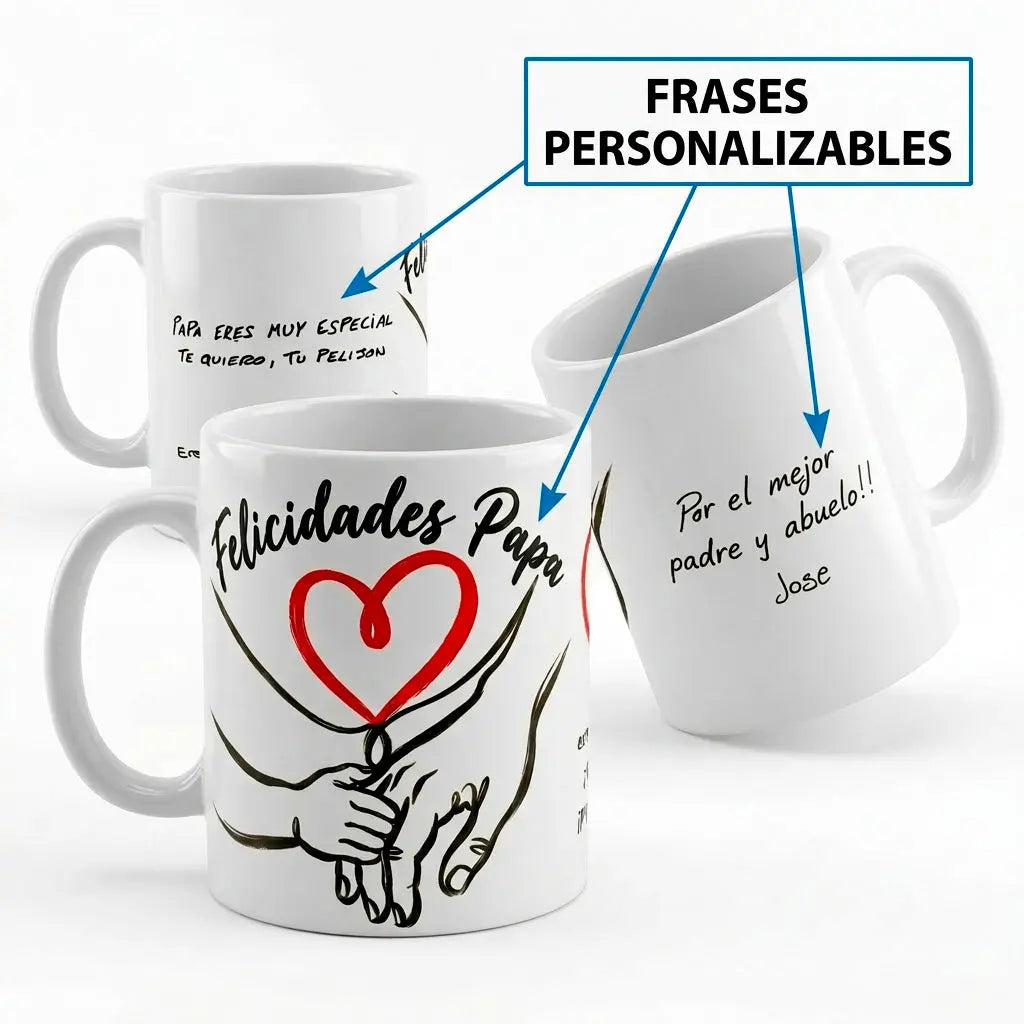 TAZA DIA PADRE CON FRASE MANUSCRITA DURALEX