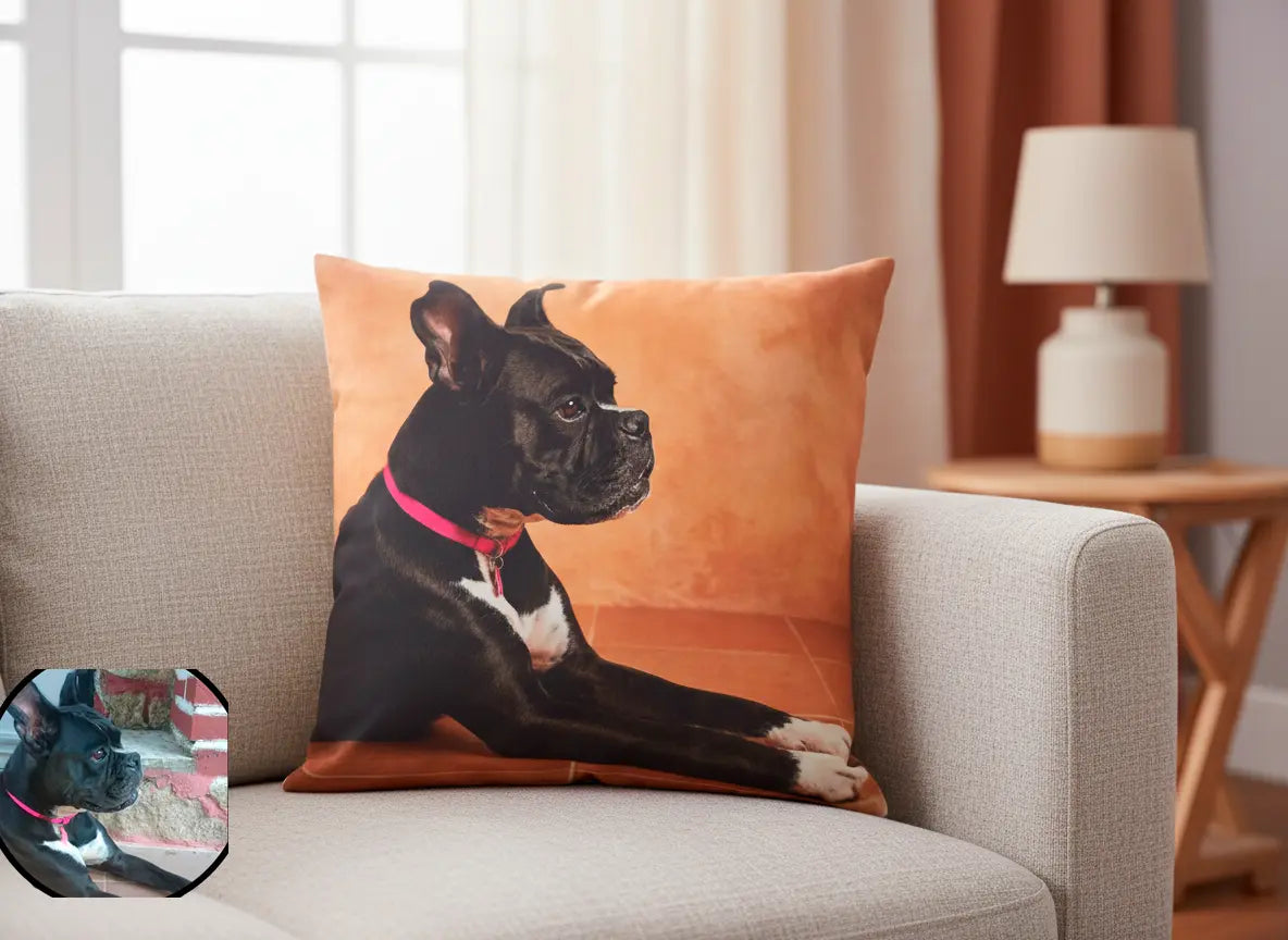 Cojin con imagen de mascota zara home