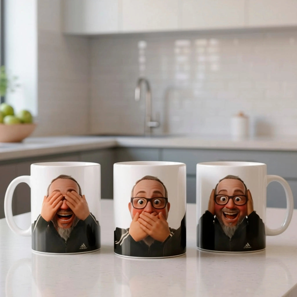 TAZA CARTOON: VER, OIR, CALLAR Regalo Personalizado 360