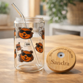 VASO CAPIBARA DE  CRISTAL Y BAMBÚ CON PAJITA Regalo Personalizado 360